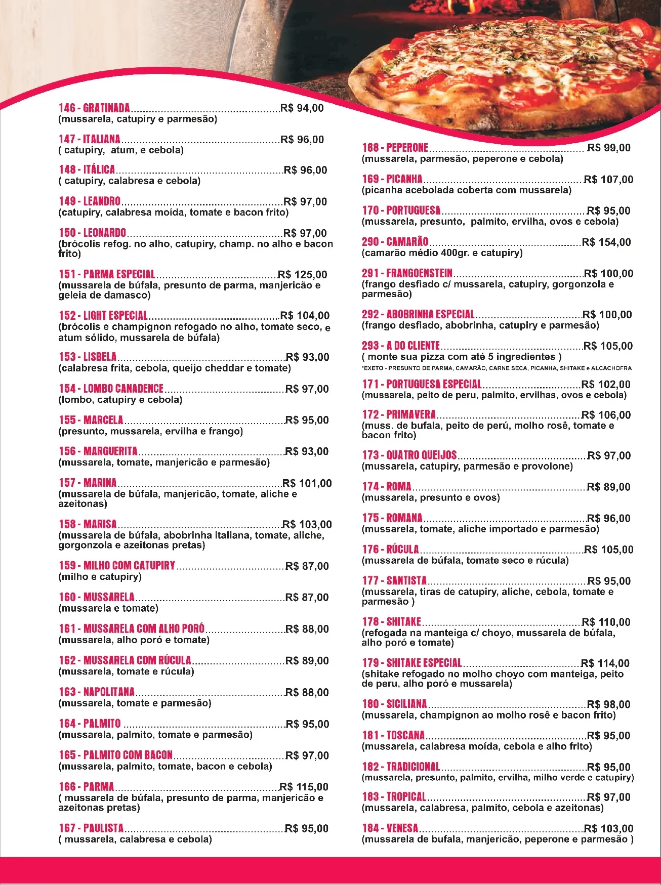 Cardápio da Pizzaria Primeira Estação – página 2